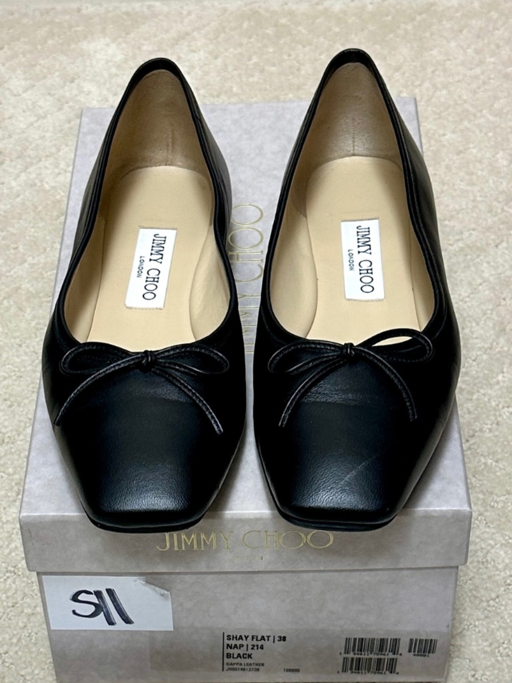 Jimmy Choo Shay flat black size 38 - Picture 3 of 5